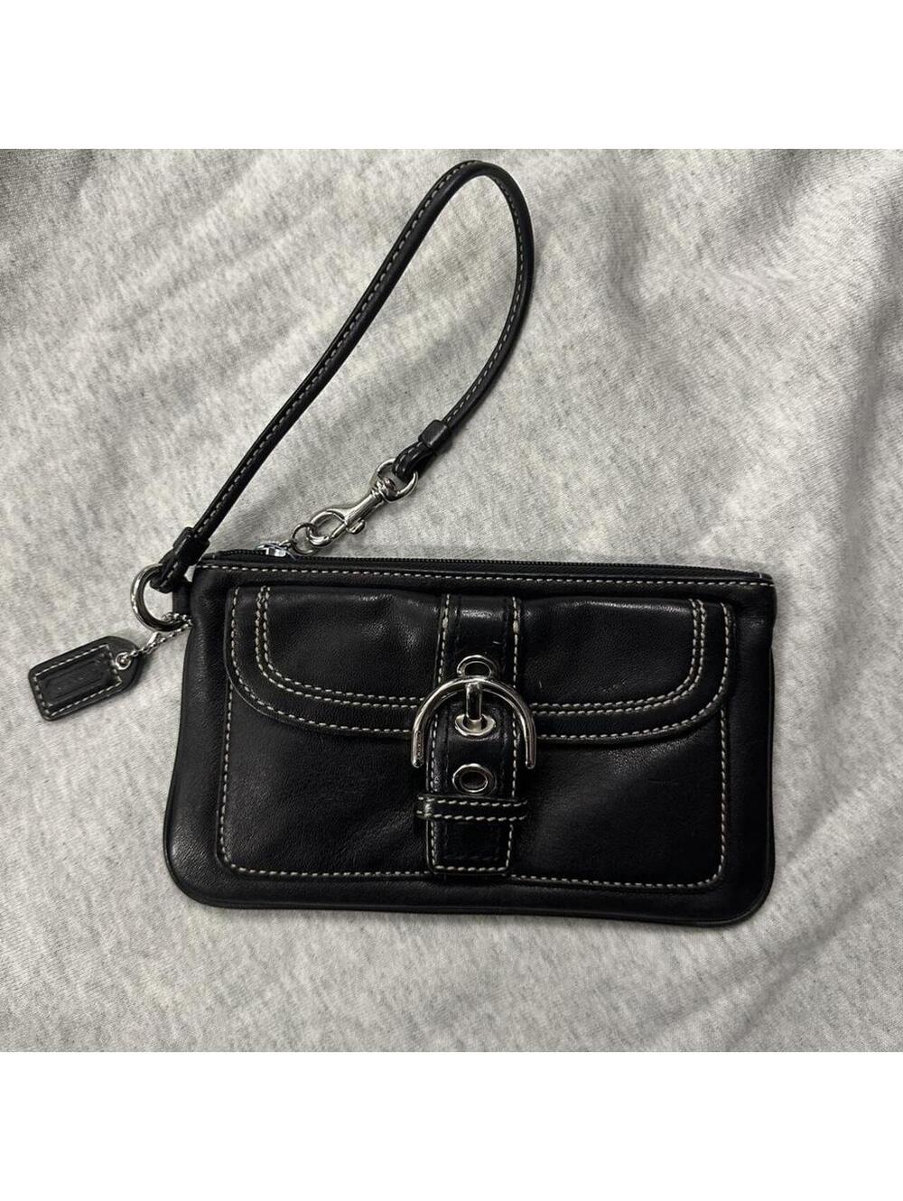 Y2k vintage black coach wristlet